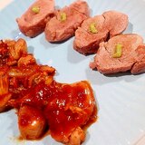 豚ヒレ肉のステーキ　キムチソースかけ